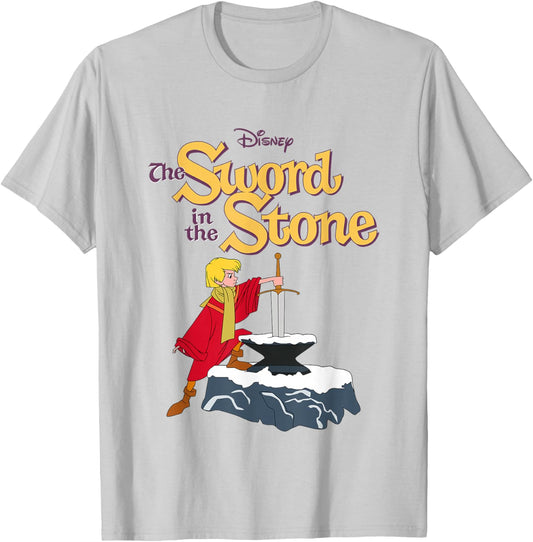 Disney The Sword in the Stone Iconic Arthur Big Chest Poster T-Shirt - T-Shirt | Ash