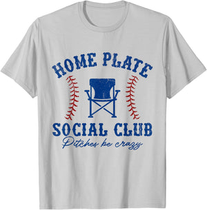 Home Plate Social Club Pitches Be Crazy Baseball T-Shirt - T-Shirt | Ash