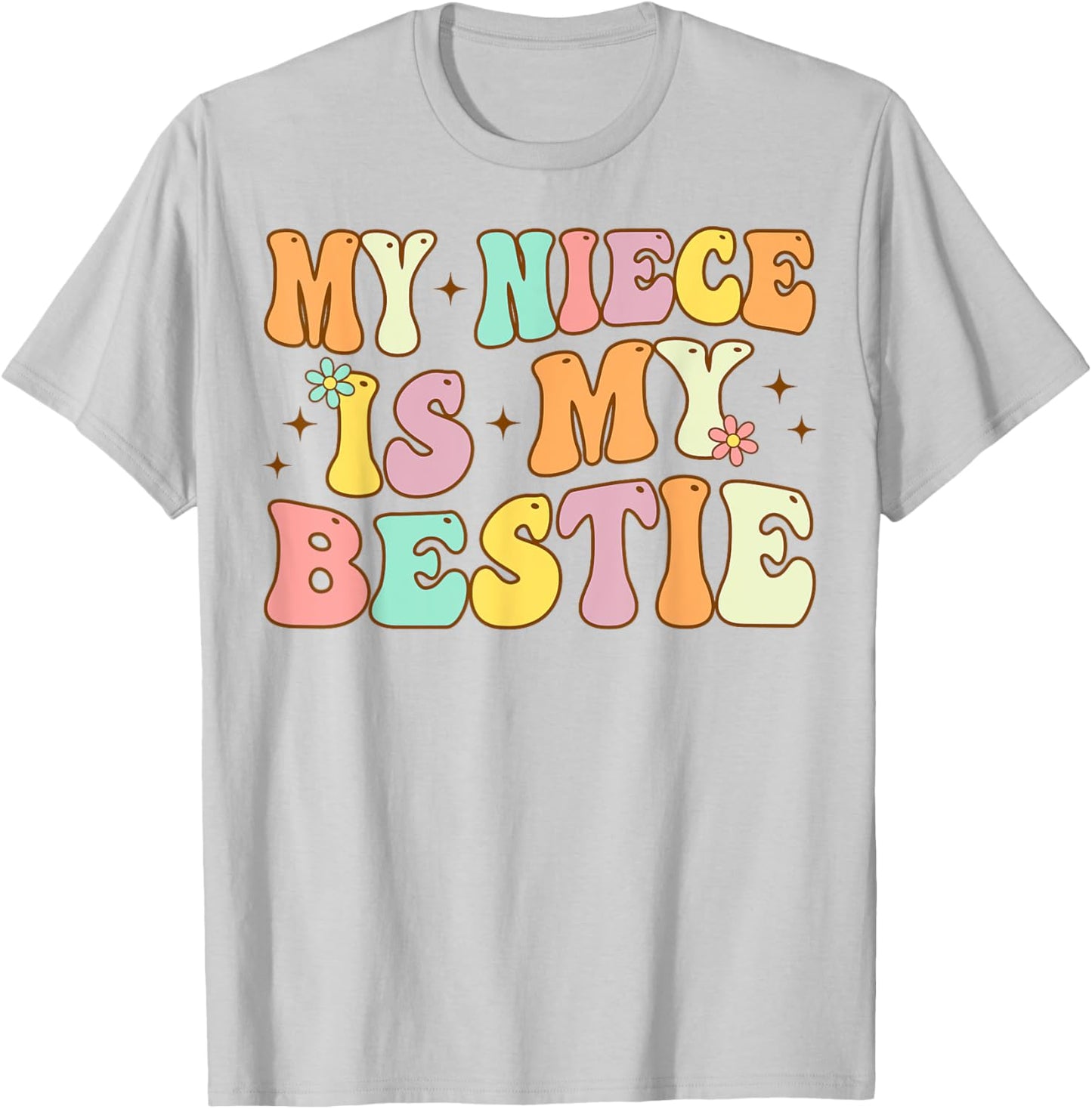 Groovy My Niece Is My Bestie Aunt And Niece Matching T-Shirt - T-Shirt | Ash