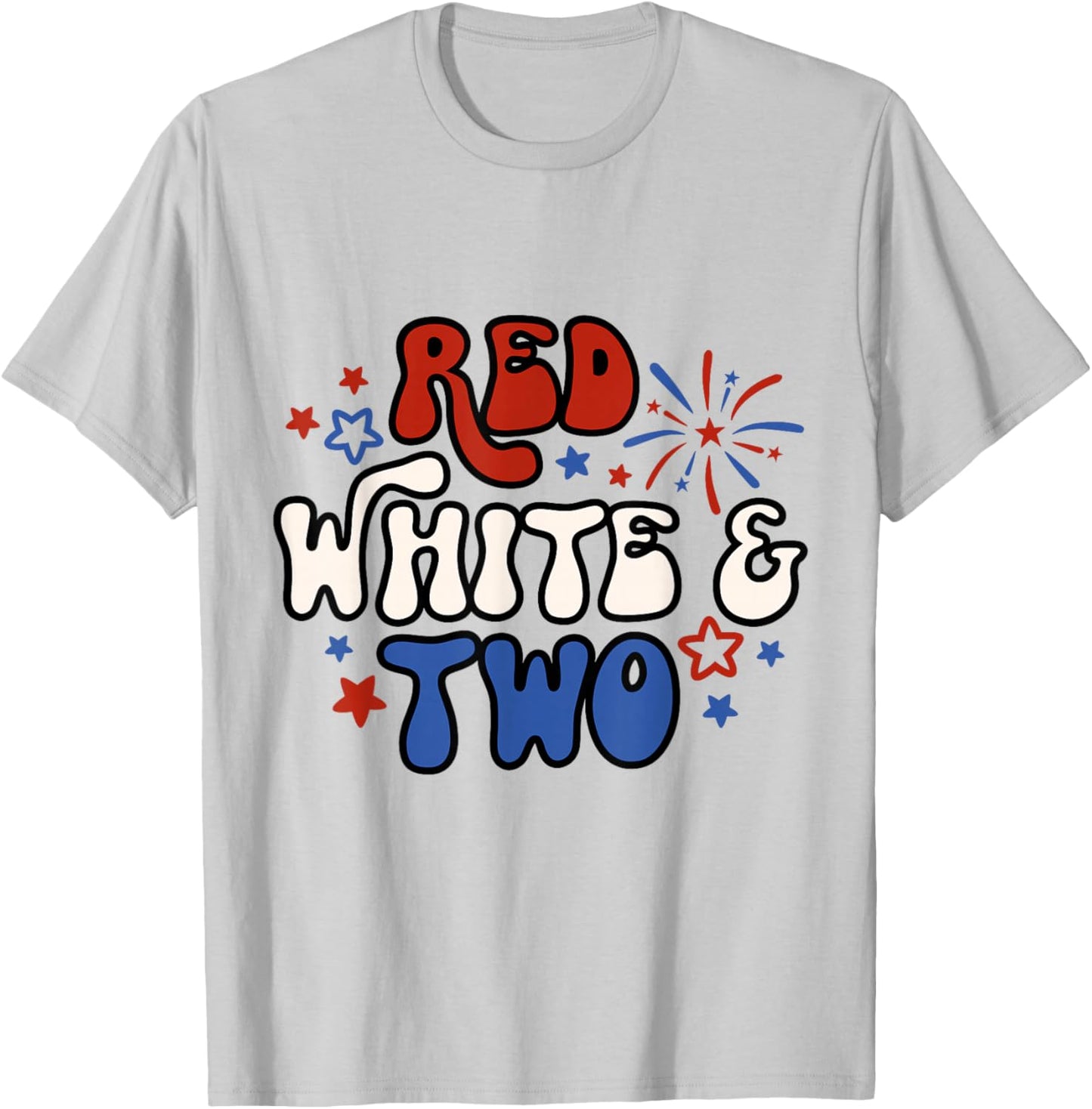 Kids Red White & Two 2nd Birthday 4th Of July T-Shirt - T-Shirt | Ash