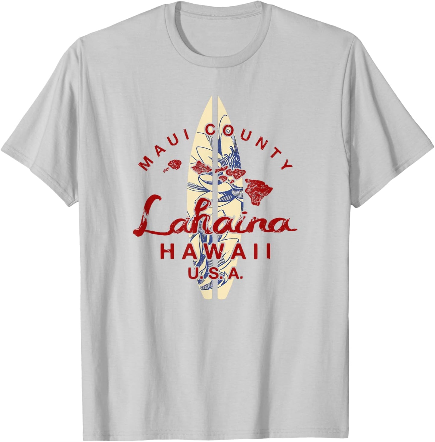 Maui Lahaina Vintage Hawaiian Islands Hawaii T-Shirt - T-Shirt | Ash