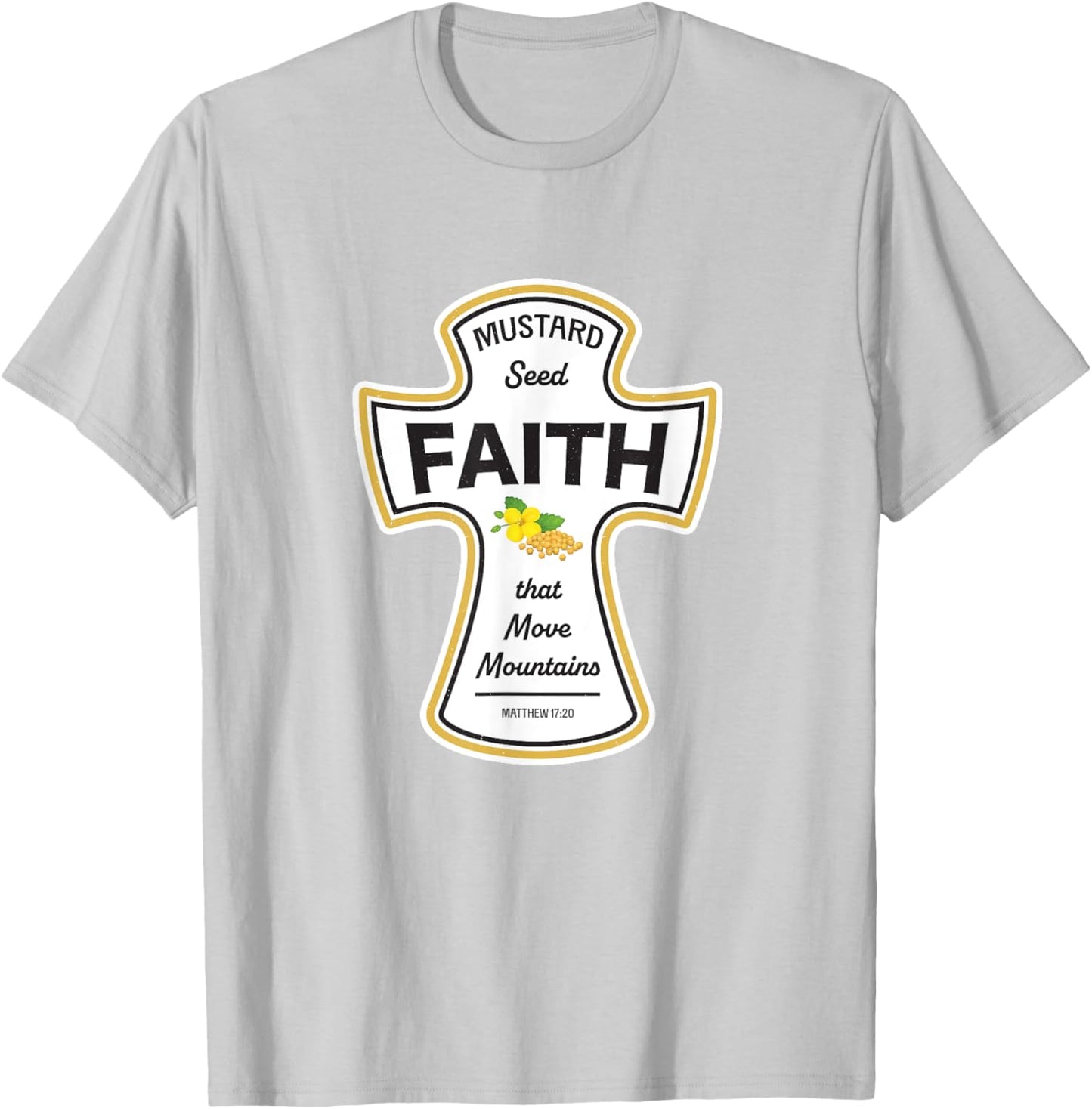 Mustard Christian Shirt - Faith Seed of Mustard Jesus Bible T-Shirt - T-Shirt | Ash