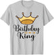 Birthday King Funny Boys Matching Boys Girls Kids 2024 T-Shirt - T-Shirt | Ash