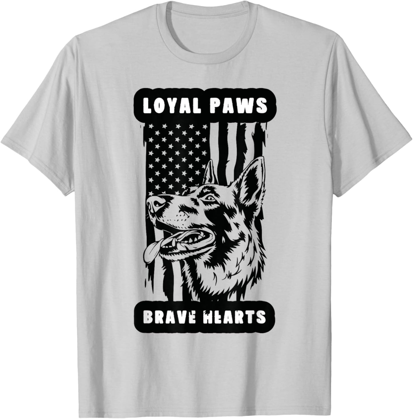 K9 Veteran Military Working Dog USA US Flag K9 Veterans Day T-Shirt - T-Shirt | Ash