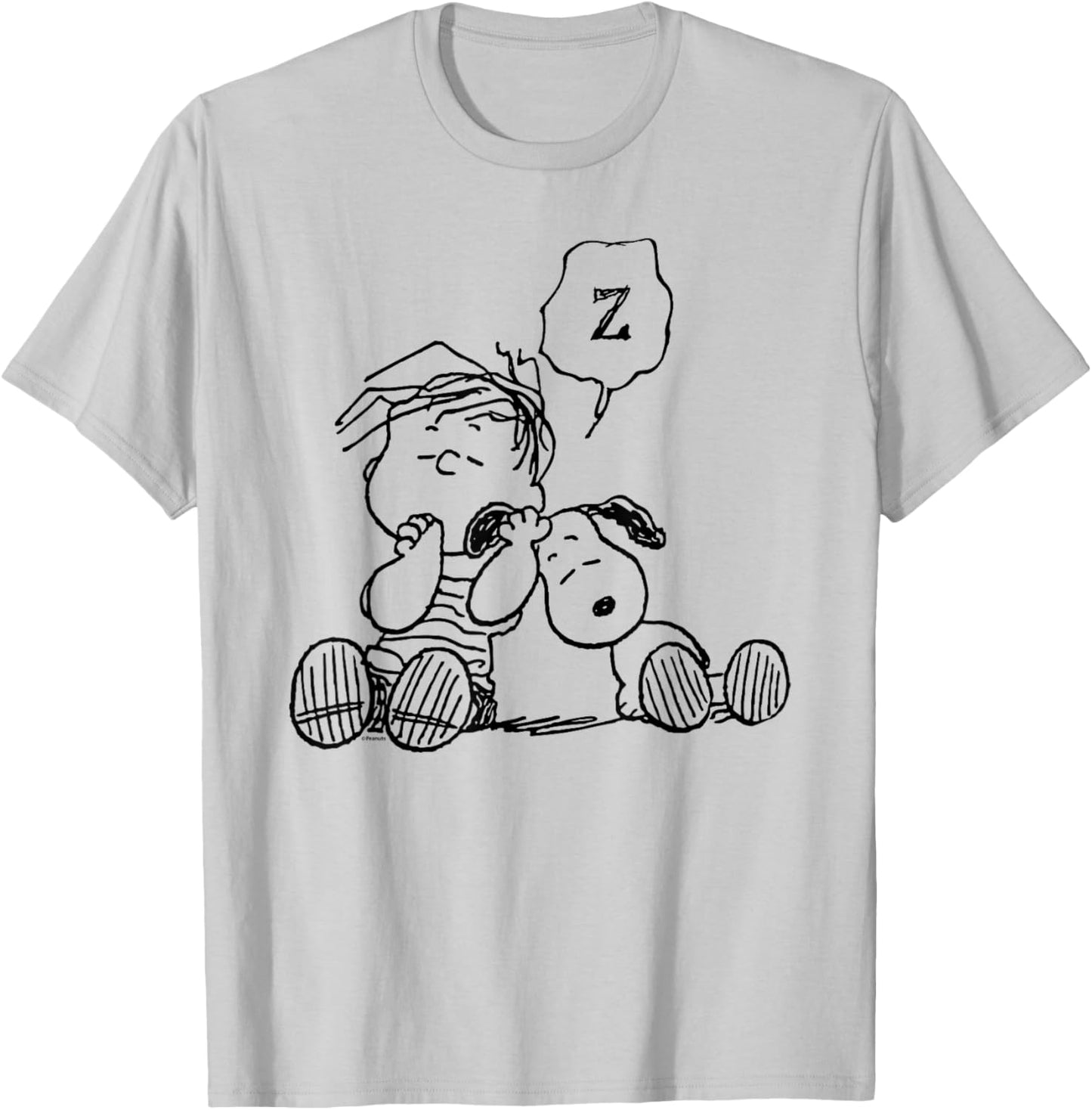 Peanuts - Linus Snoopy Snooze T-Shirt - T-Shirt | Ash