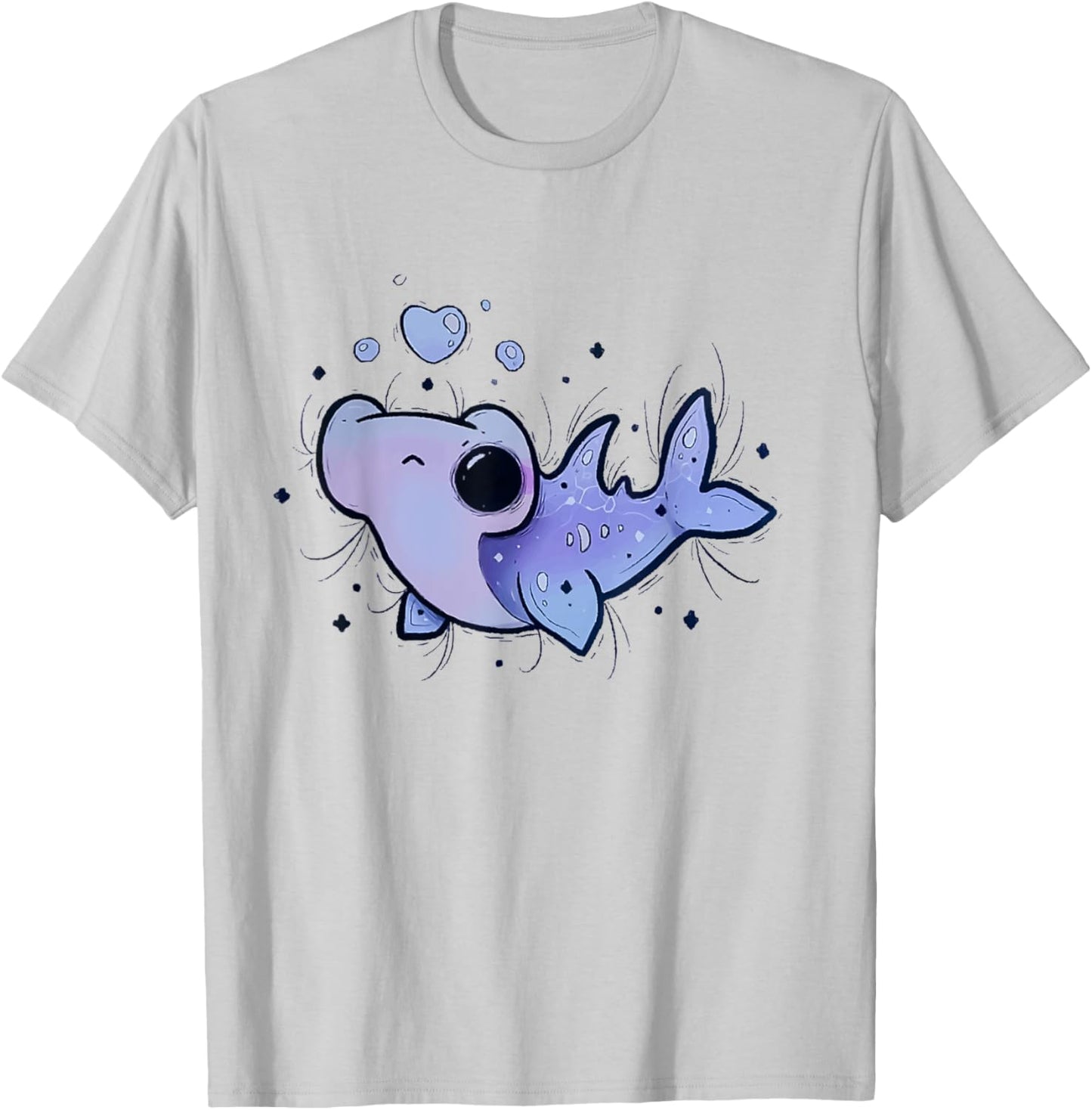 Cute Kawaii Hammerhead Shark T-Shirt - T-Shirt | Ash