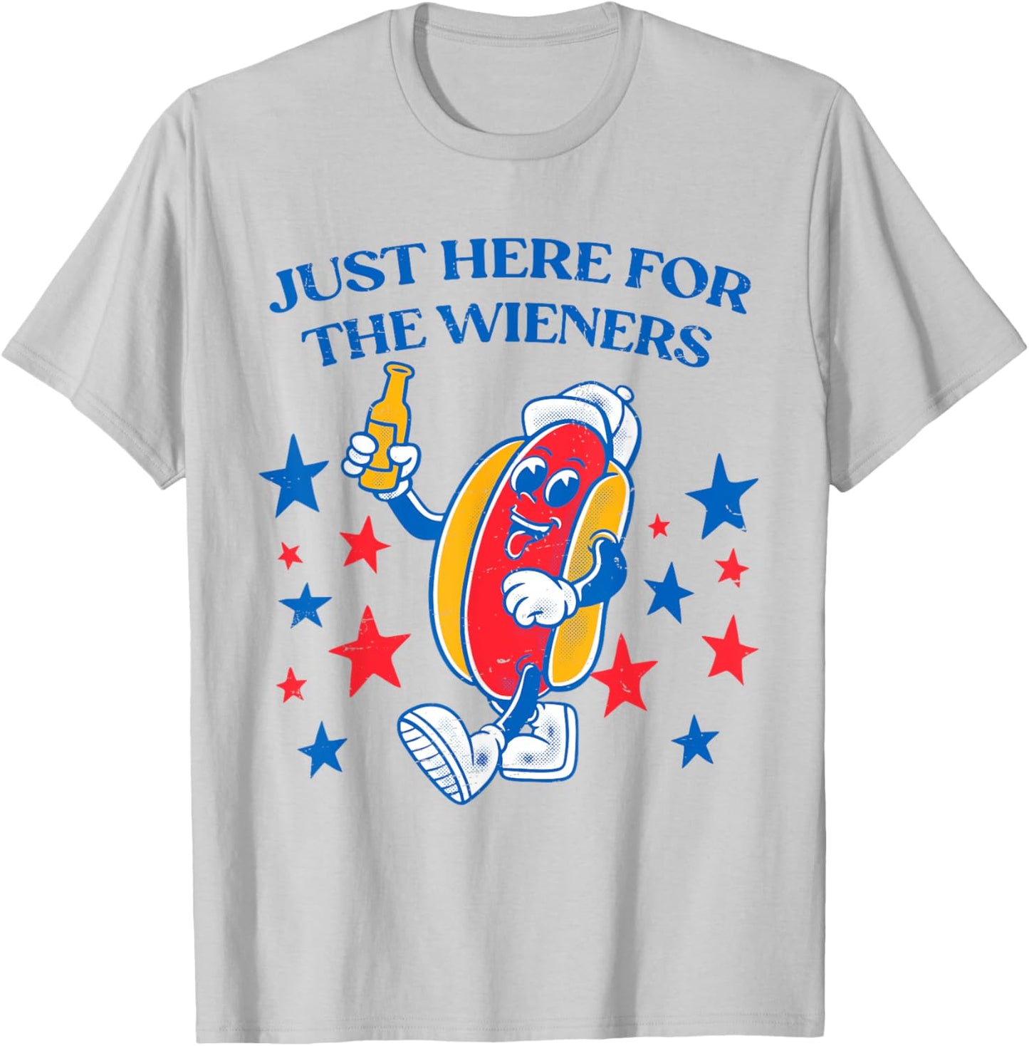 I'm Just Here For The Wieners 4th Of July Hot Dog T-Shirt - T-Shirt | Ash