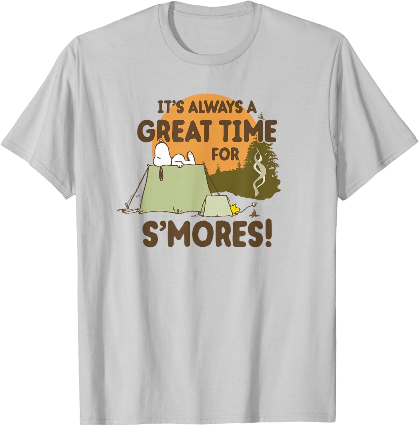 Peanuts - Smores Snoopy Woodstock T-Shirt - T-Shirt | Ash
