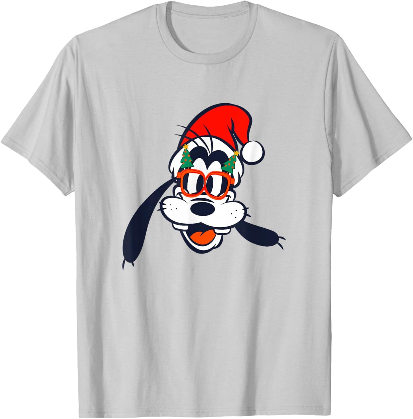 Disney Mickey and Friends Christmas Goofy Santa Claus Face T-Shirt - T-Shirt | Ash