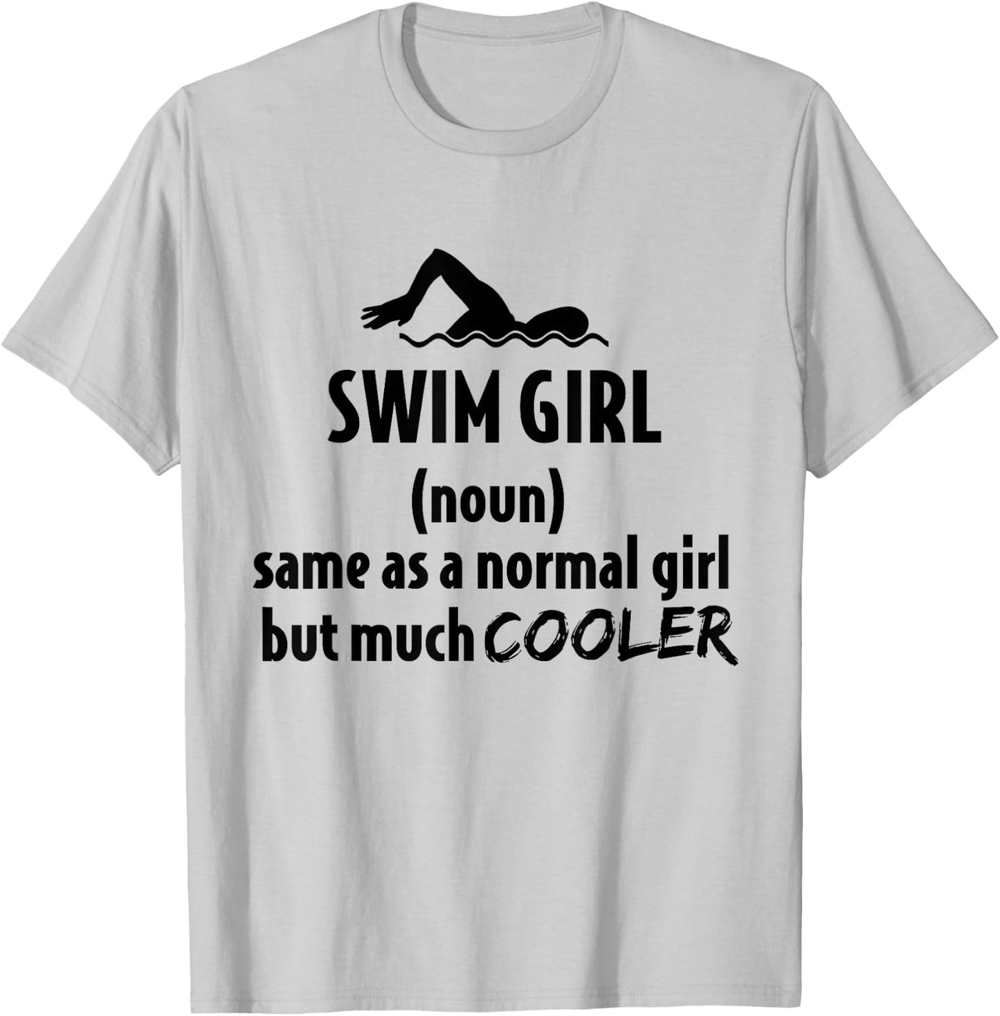 Swim Girl Female Swimming Girl T-Shirt - T-Shirt | Ash