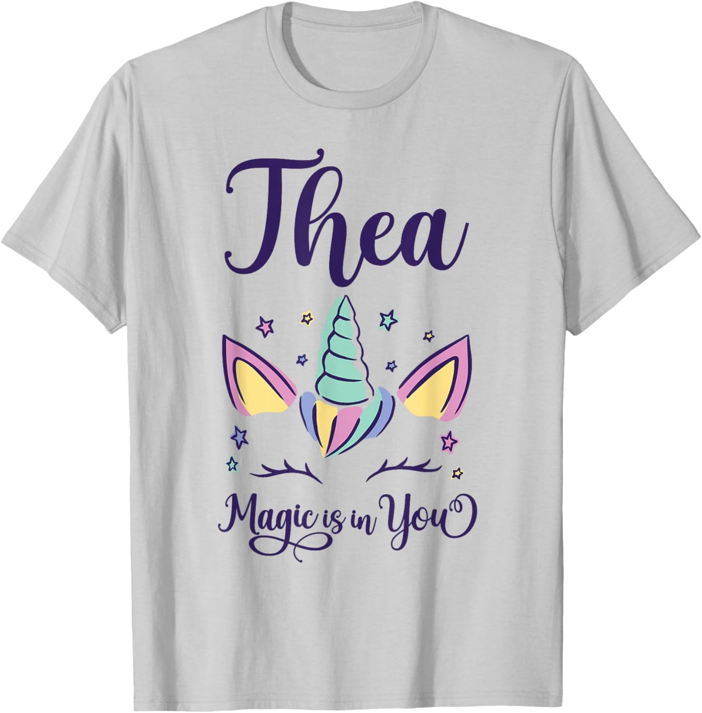 First Name Thea Personalized I Love Thea T-Shirt - T-Shirt | Ash