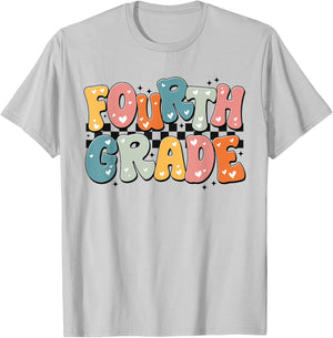 Retro Fourth Grade, Fourth Grade Teacher, 4th Grade Team T-Shirt - T-Shirt | Ash