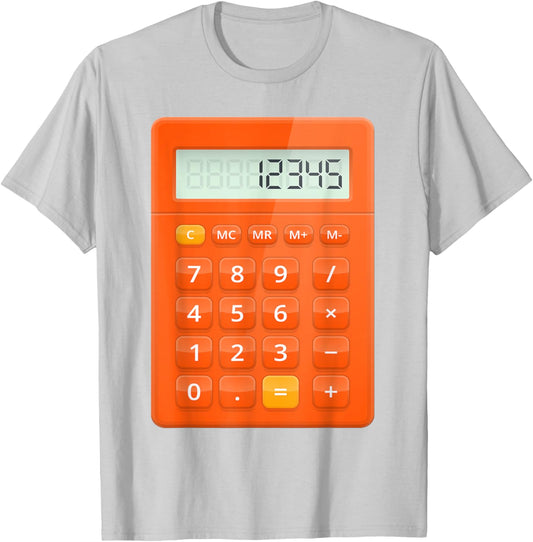 Calculator Costume Halloween Easy Cosplay Math Geek Outfit T-Shirt - T-Shirt | Ash