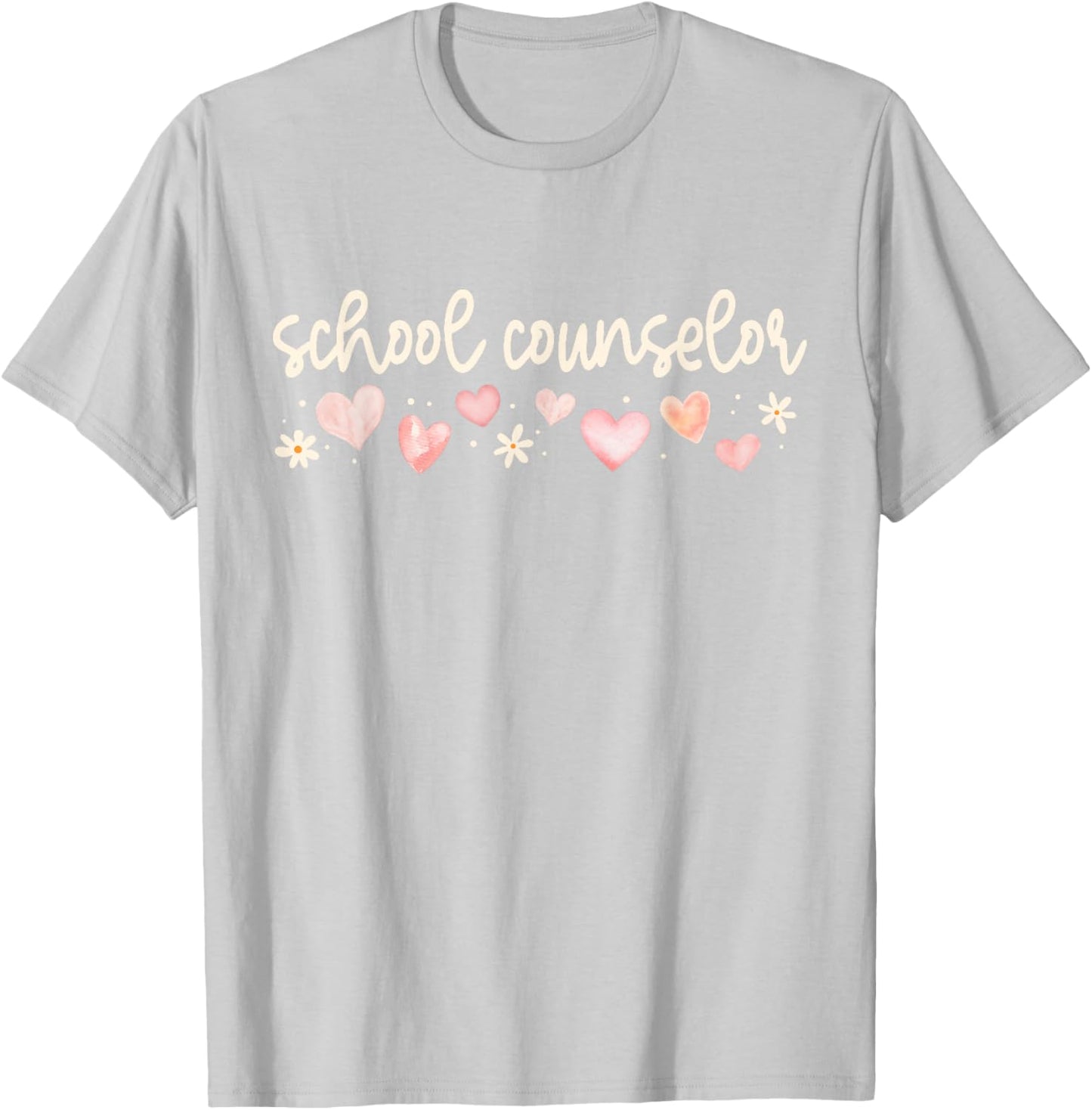 School Counselor Valentines Day Counseling Therapy Hearts T-Shirt - T-Shirt | Ash