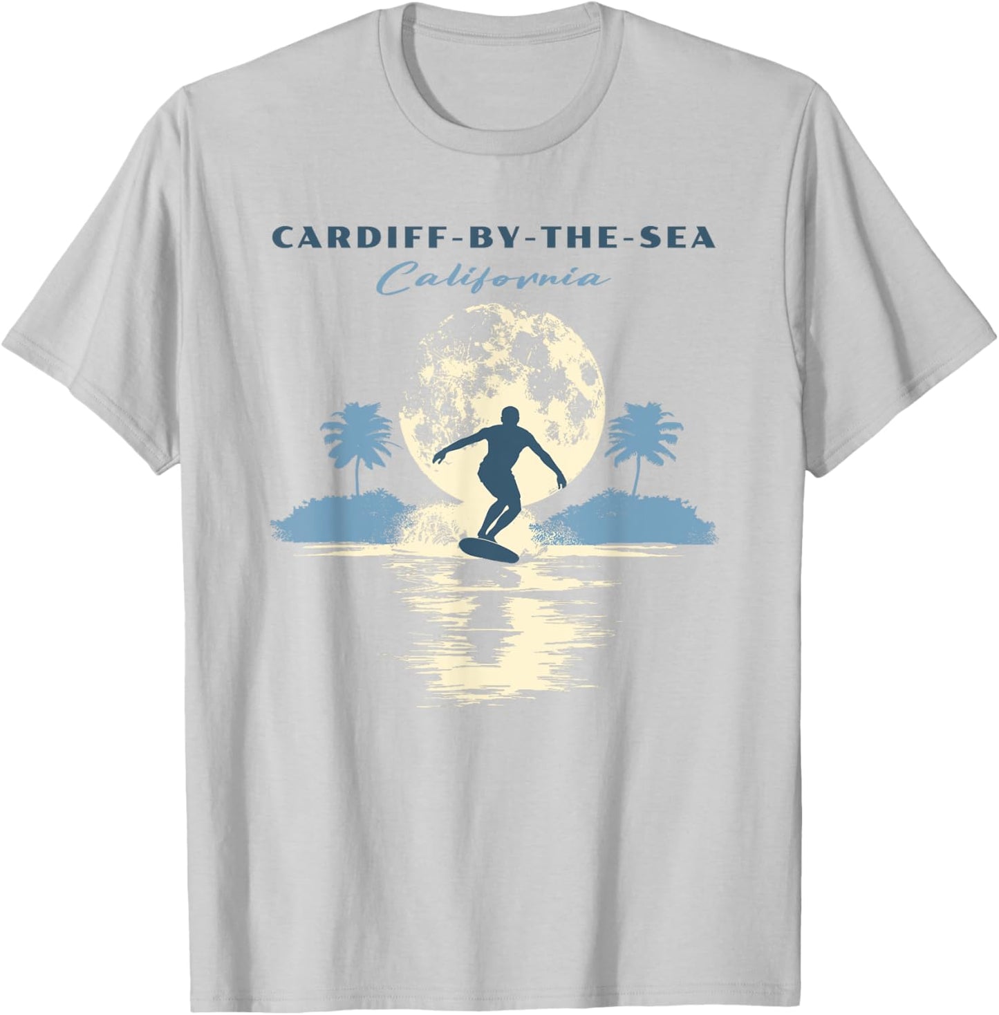 Cardiff-by-the-Sea Beach Retro Vintage Surf Women Kids T-Shirt - T-Shirt | Ash