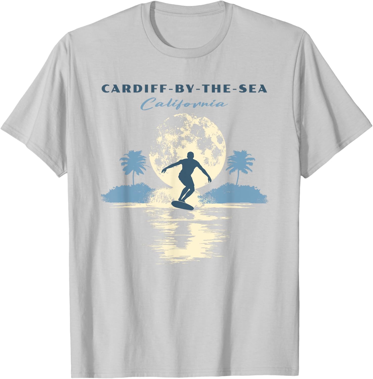 Cardiff-by-the-Sea Beach Retro Vintage Surf Women Kids T-Shirt - T-Shirt | Ash