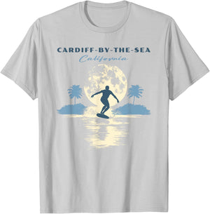 Cardiff-by-the-Sea Beach Retro Vintage Surf Women Kids T-Shirt - T-Shirt | Ash