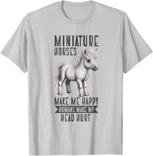 Miniature Horse Mini Horse Pet Tiny Horse Lover Pony Tie Dye T-Shirt - T-Shirt | Ash