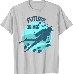 Funny Diving-Shirt Future Diver Scuba For Kids Toddler Girls T-Shirt - T-Shirt | Ash