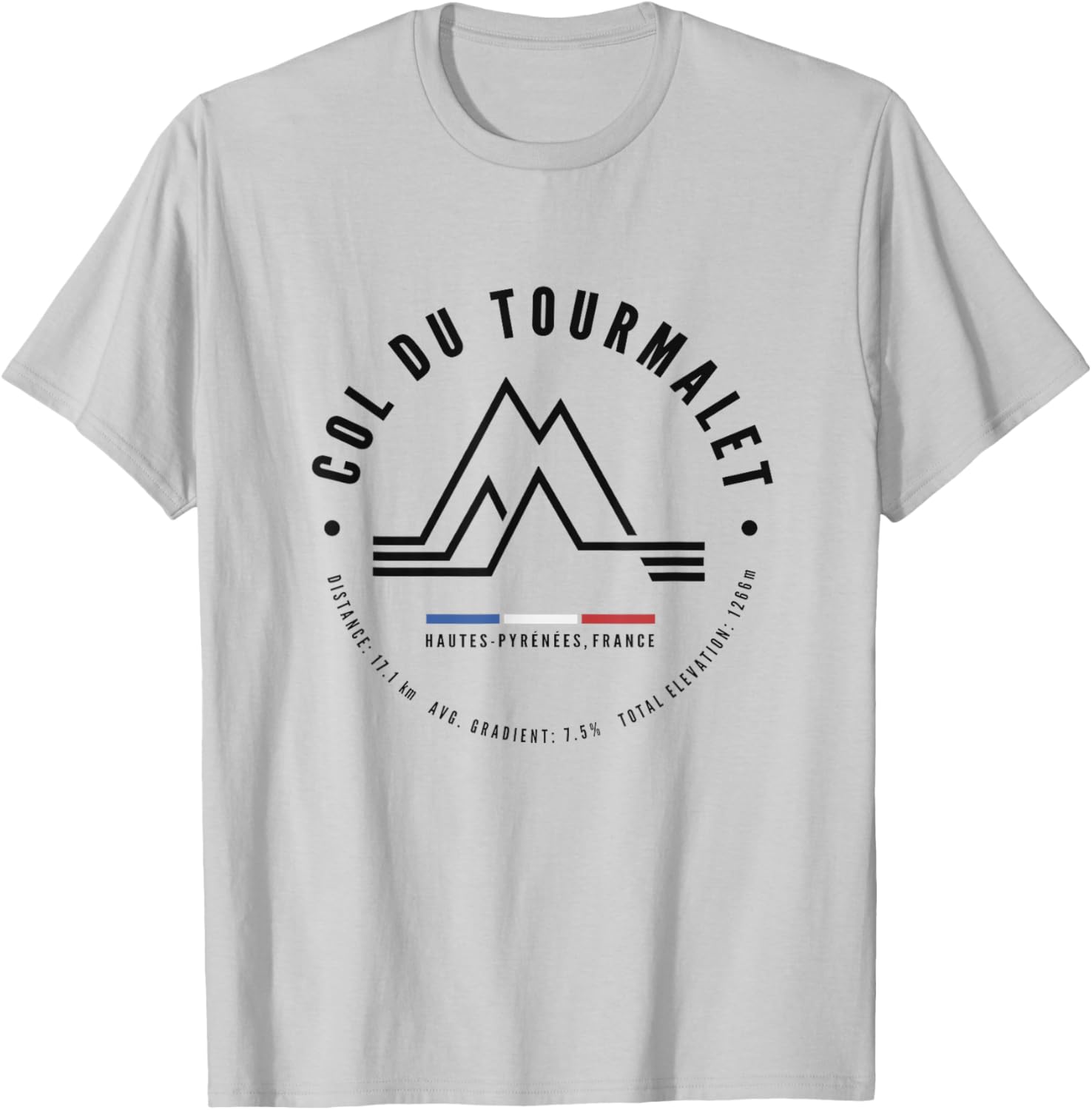 Col Du Tourmalet Mountain Pass France Cycling Racing Bike T-Shirt - T-Shirt | Ash