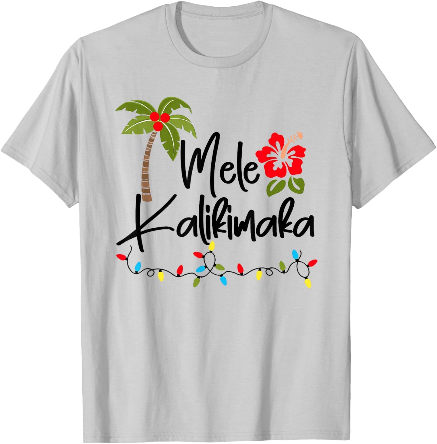Mele Kalikimaka Tropical Christmas Hawaiian Xmas T-Shirt - T-Shirt | Ash