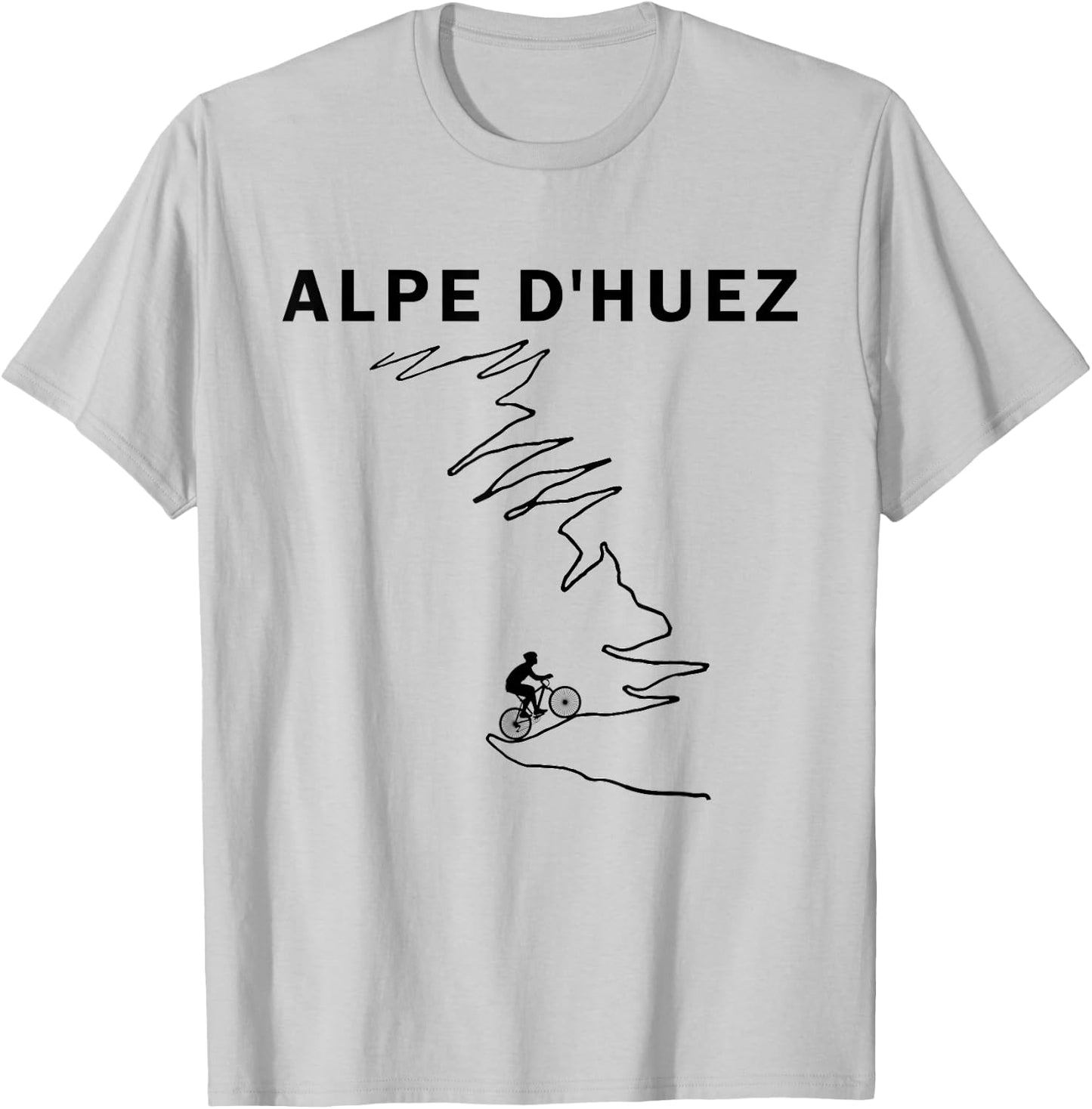 Alpe D'Huez Cycling Gift - France Road Cycling T-Shirt - T-Shirt | Ash