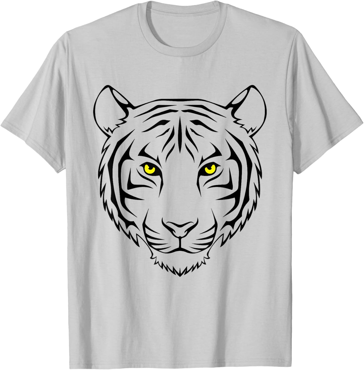 Tiger Orange Tiger Print Face Tiger Head T-Shirt - T-Shirt | Ash