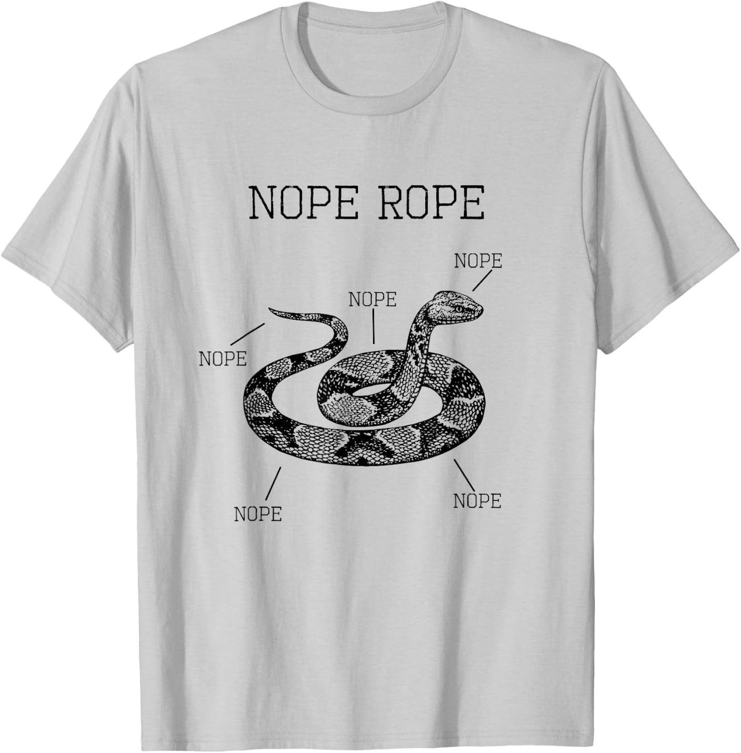 Nope Rope Snake Funny Animal Anatomy Cute Snek Meme Shirt T-Shirt - T-Shirt | Ash