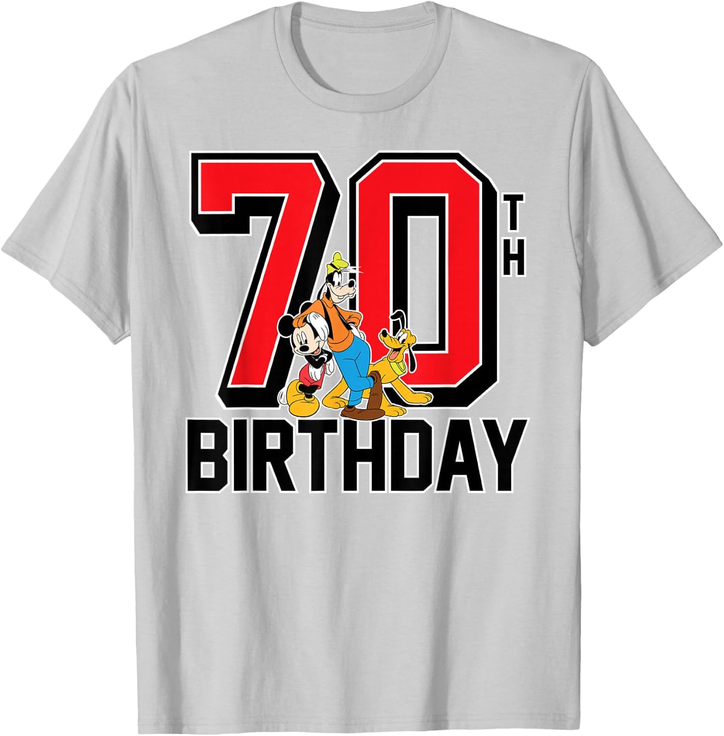 Mickey Mouse - Goofy Pluto 70th Birthday T-Shirt - T-Shirt | Ash