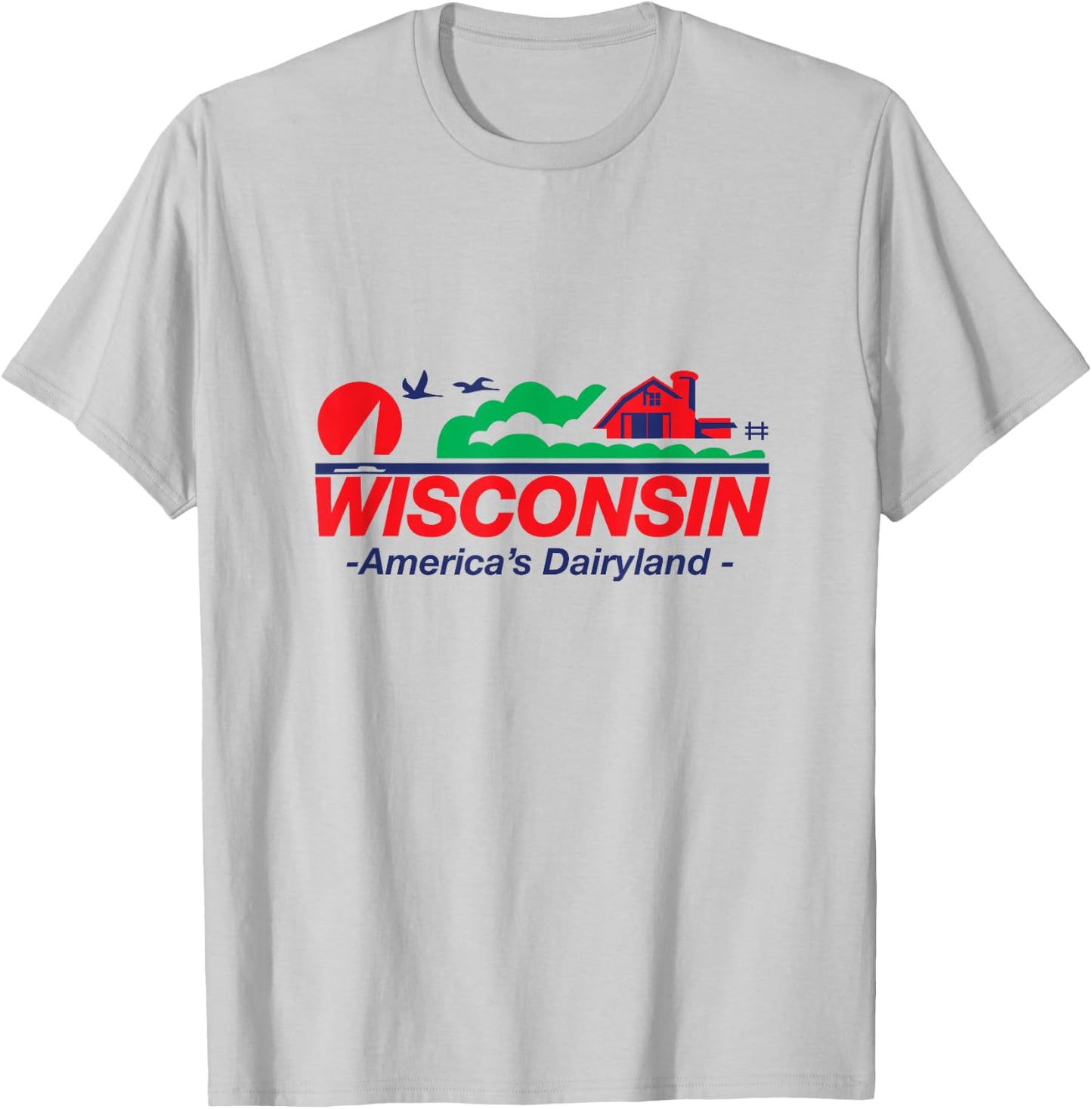 Wisconsin License Plate America's Dairyland T-Shirt - T-Shirt | Ash