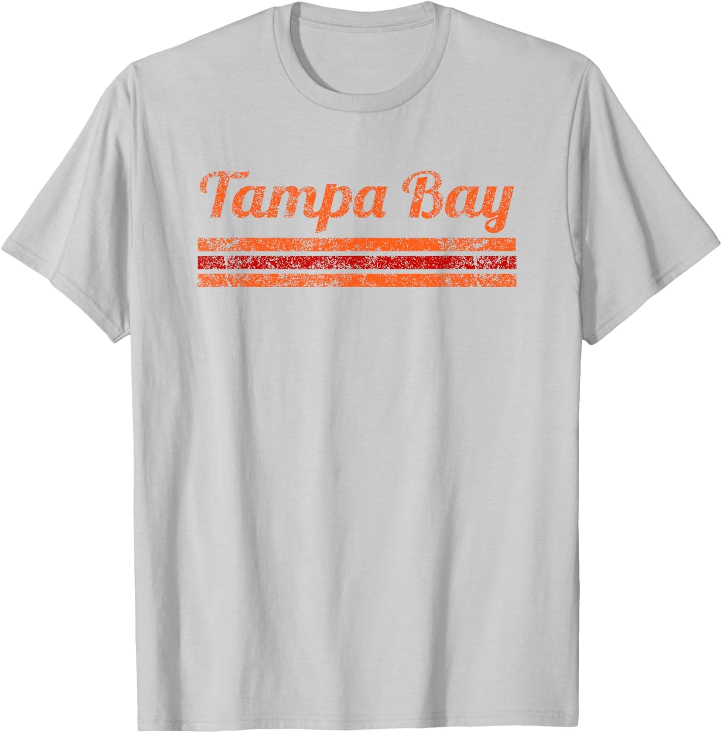 Tampa Bay Florida Retro Vintage Weathered Stripe Throwback T-Shirt - T-Shirt | Ash