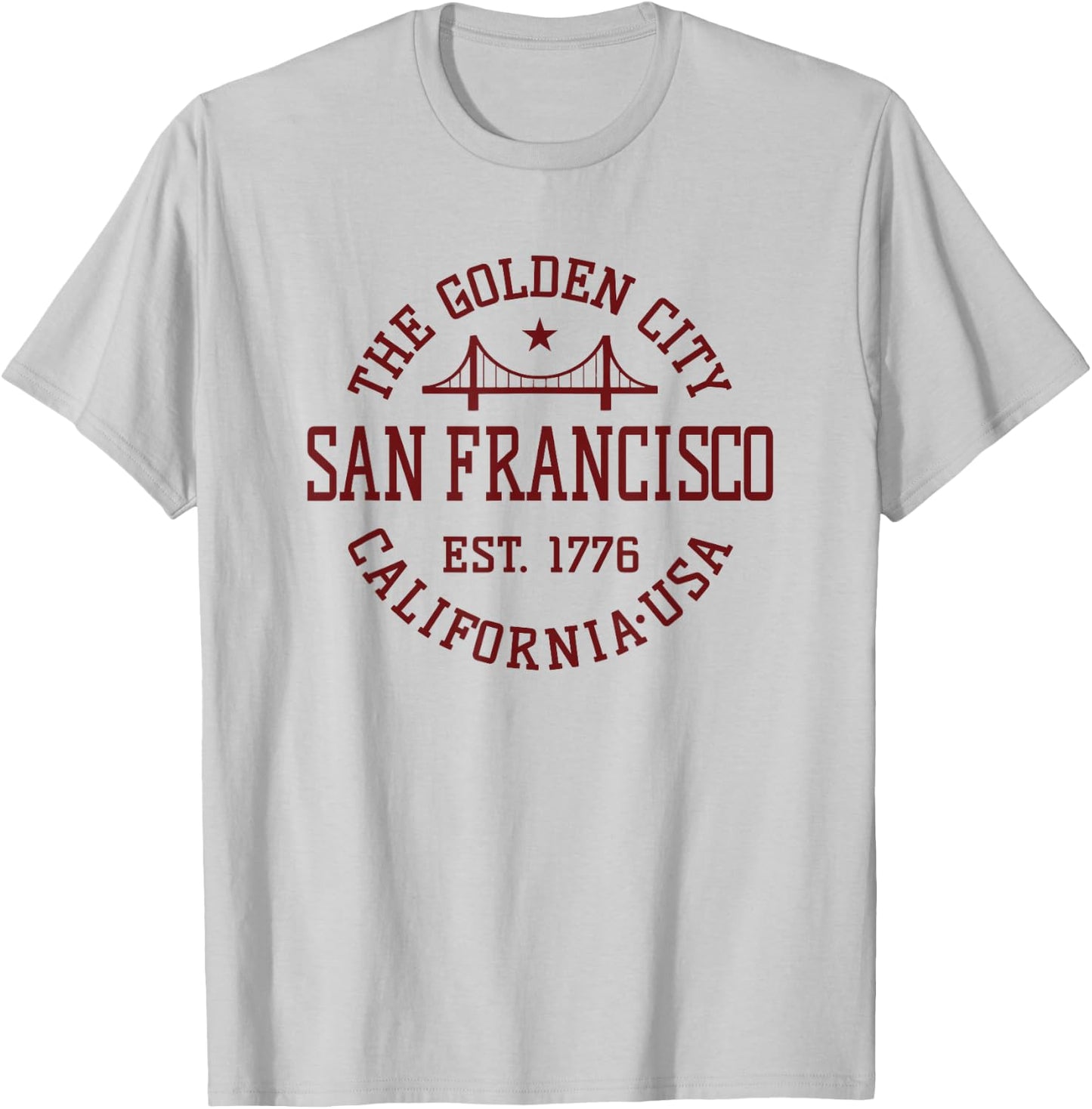 Retro San Francisco California Throwback Bridge Souvenir T-Shirt - T-Shirt | Ash