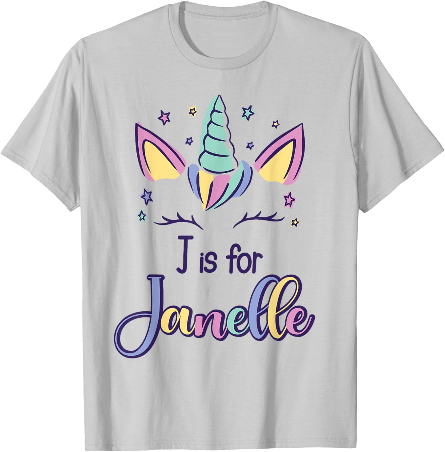 First Name Janelle Personalized J Is For Janelle T-Shirt - T-Shirt | Ash