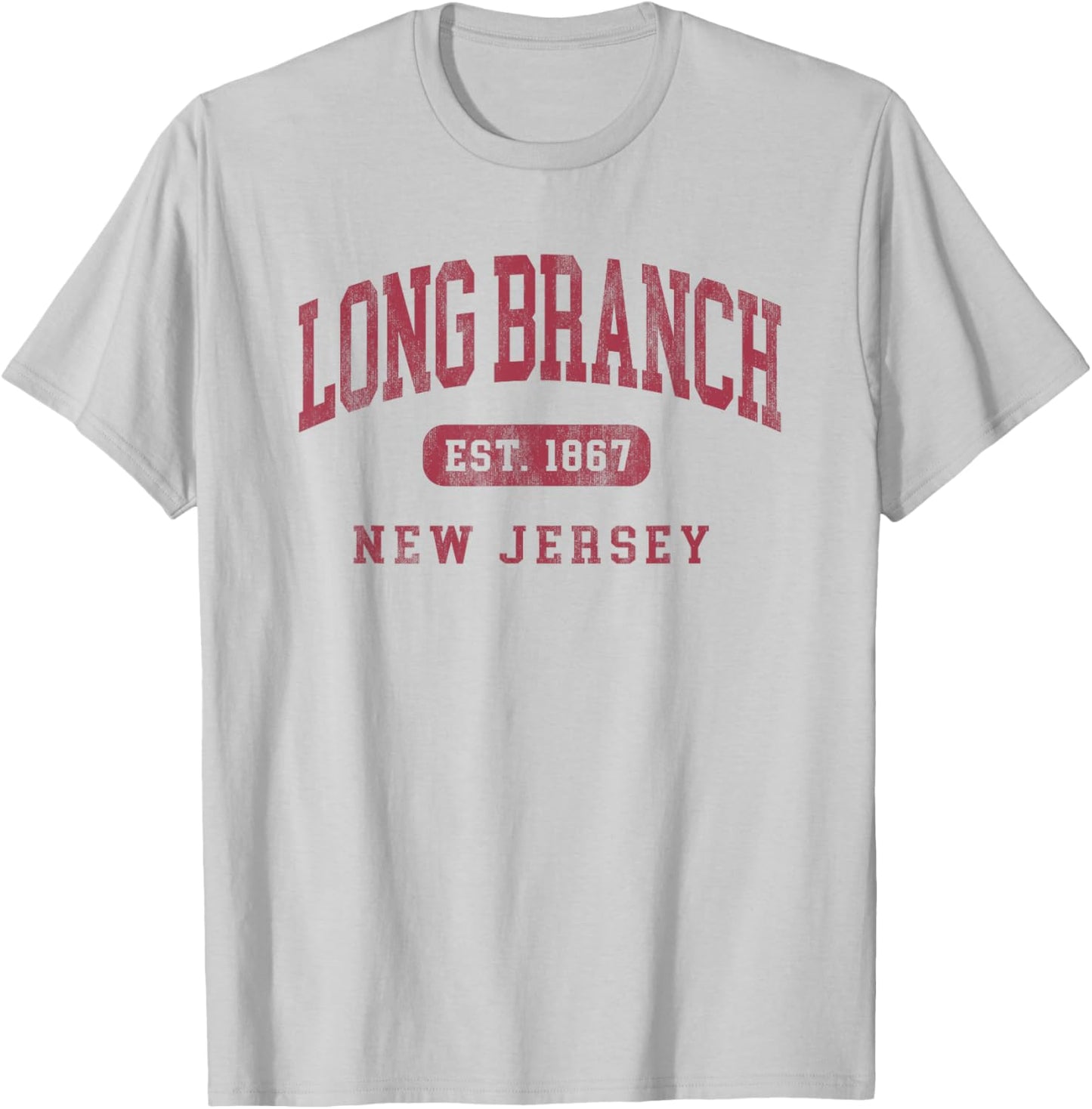 Long Branch New Jersey Vintage Established Beach Souvenir T-Shirt - T-Shirt | Ash