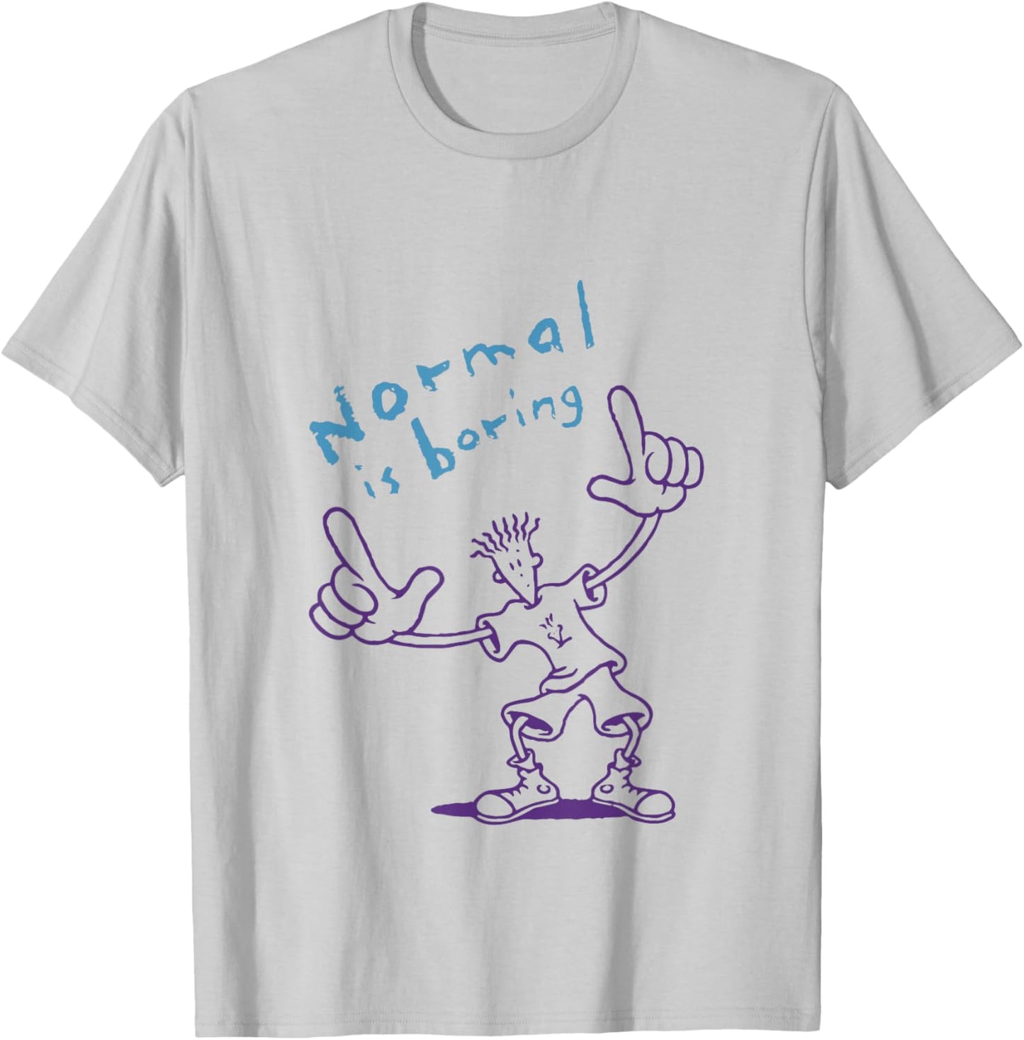 Fido Dido Points Normal Is Boring T-Shirt - T-Shirt | Ash