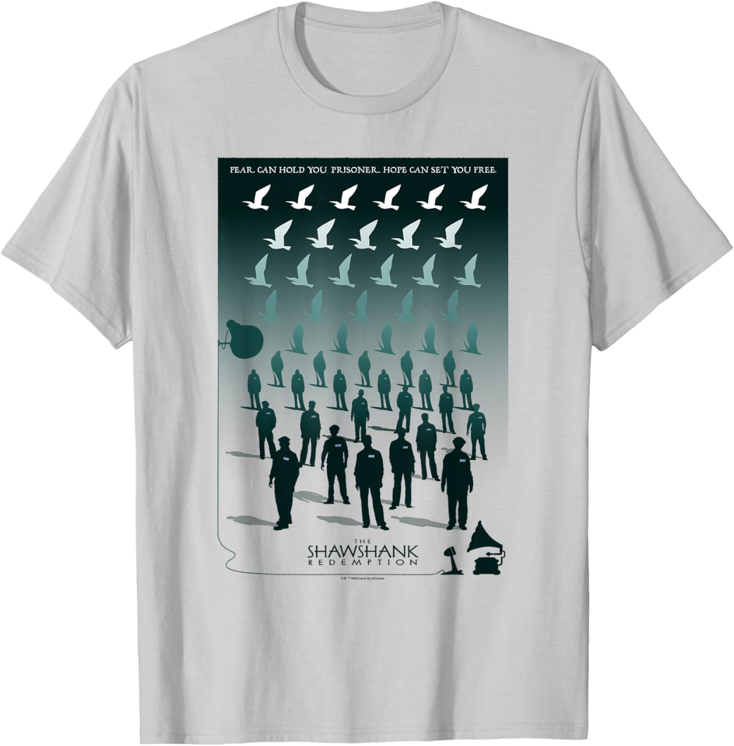 WB100 The Shawshank Redemption Free As A Bird Vintage T-Shirt - T-Shirt | Ash