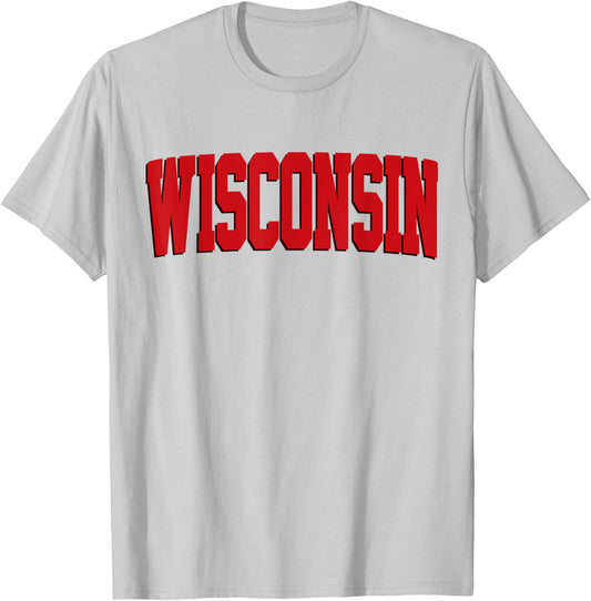 Vintage Wisconsin Wisconsin Red Retro Wisconsin T-Shirt - T-Shirt | Ash