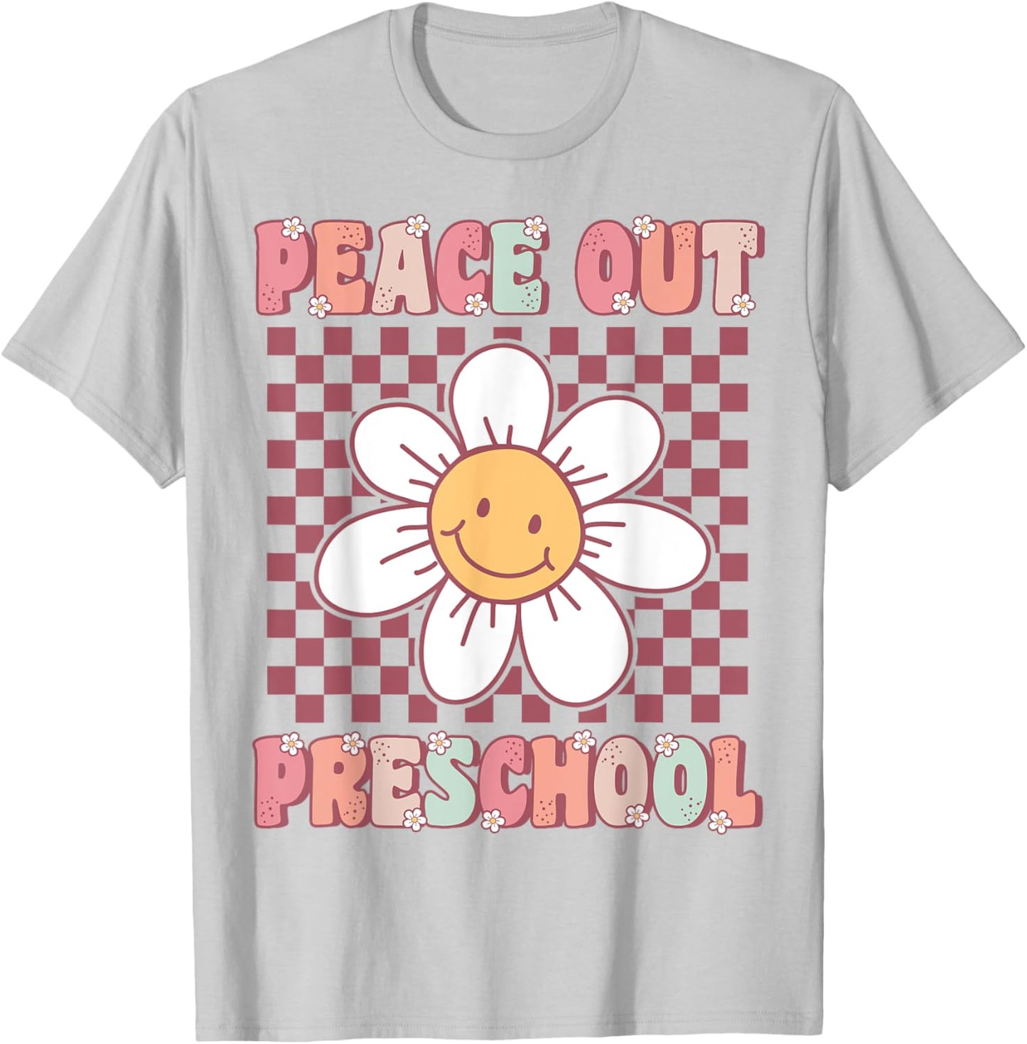 Peace Out Pre-K Cute Groovy Last Day of Preschool Graduation T-Shirt - T-Shirt | Ash