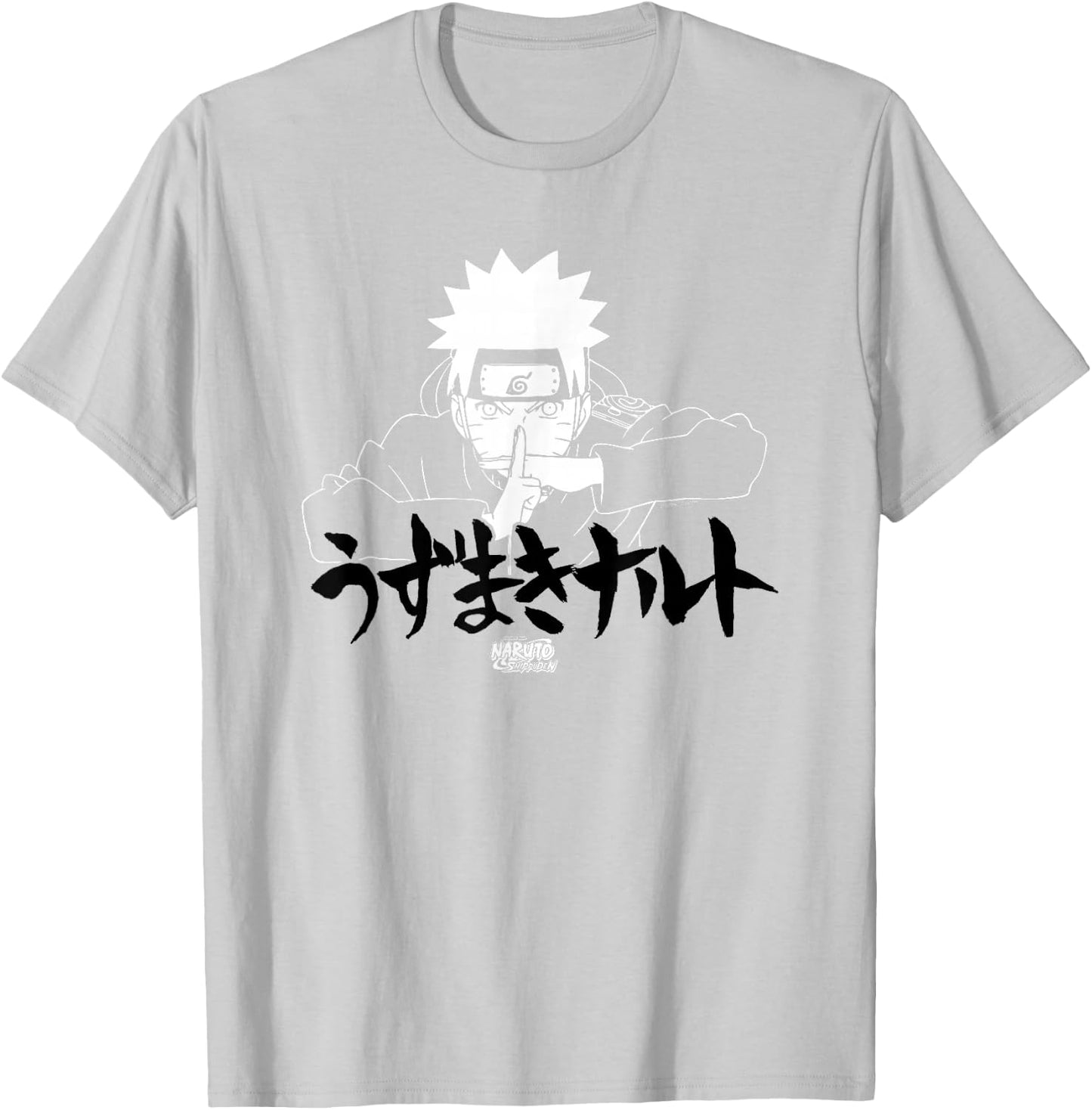 Naruto Shippuden Linear Naruto Jutsu with Kanji Anime T-Shirt - T-Shirt | Ash