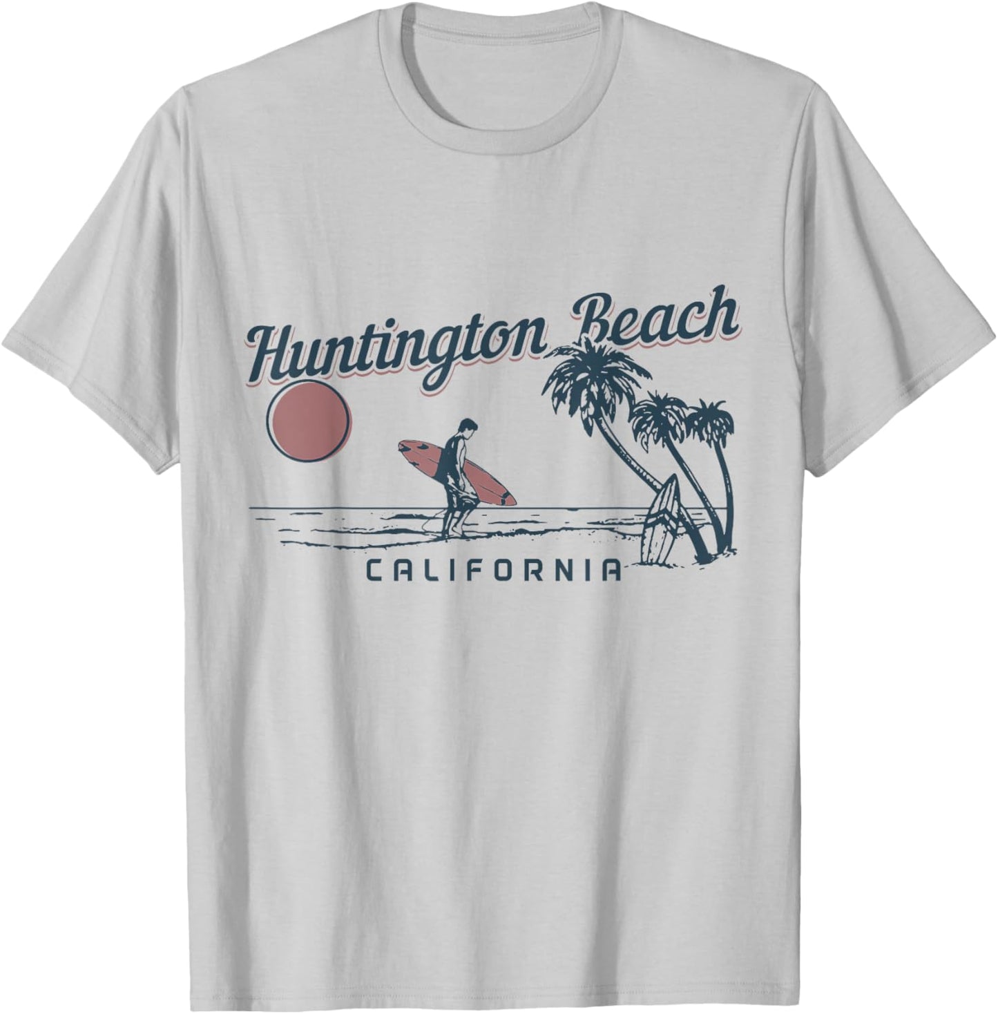 Huntington Beach California Surf Vintage Surfer T-Shirt - T-Shirt | Ash