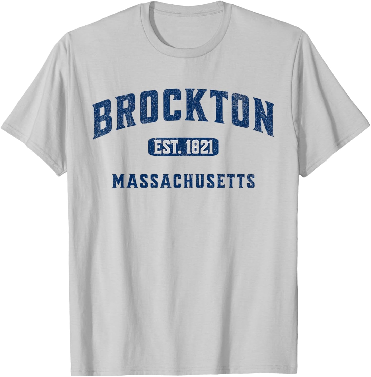 Vintage Athletic MA Souvenir Visit Brockton Massachusetts T-Shirt - T-Shirt | Ash