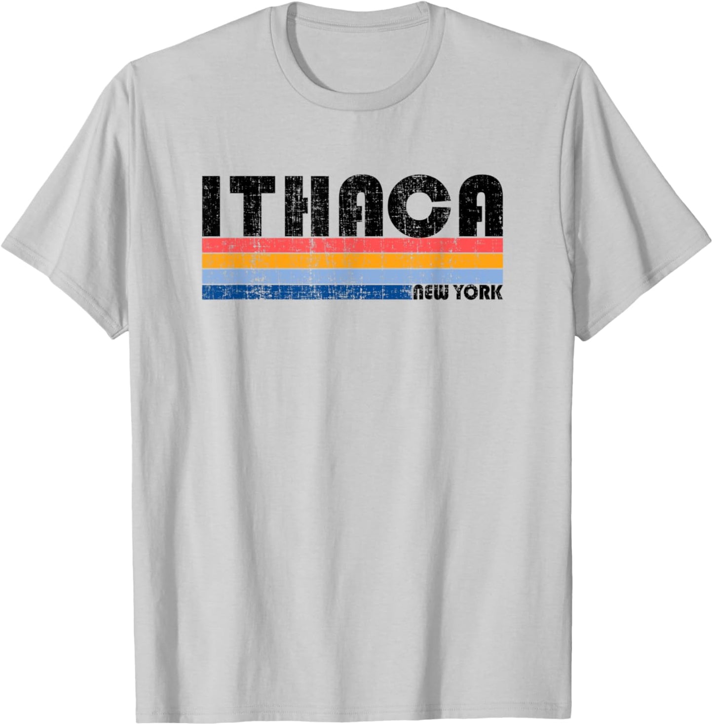 Vintage 70s 80s Style Ithaca, NY T-Shirt - T-Shirt | Ash