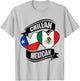 Chilean Mexican Hearts Chile Mexico Flags T-Shirt - T-Shirt | Ash