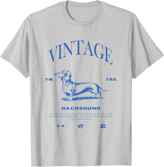 Dachshund Dog Vintage T-Shirt - T-Shirt | Ash