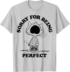 Peanuts - Sally Sorry For Being Perfect T-Shirt - T-Shirt | Ash