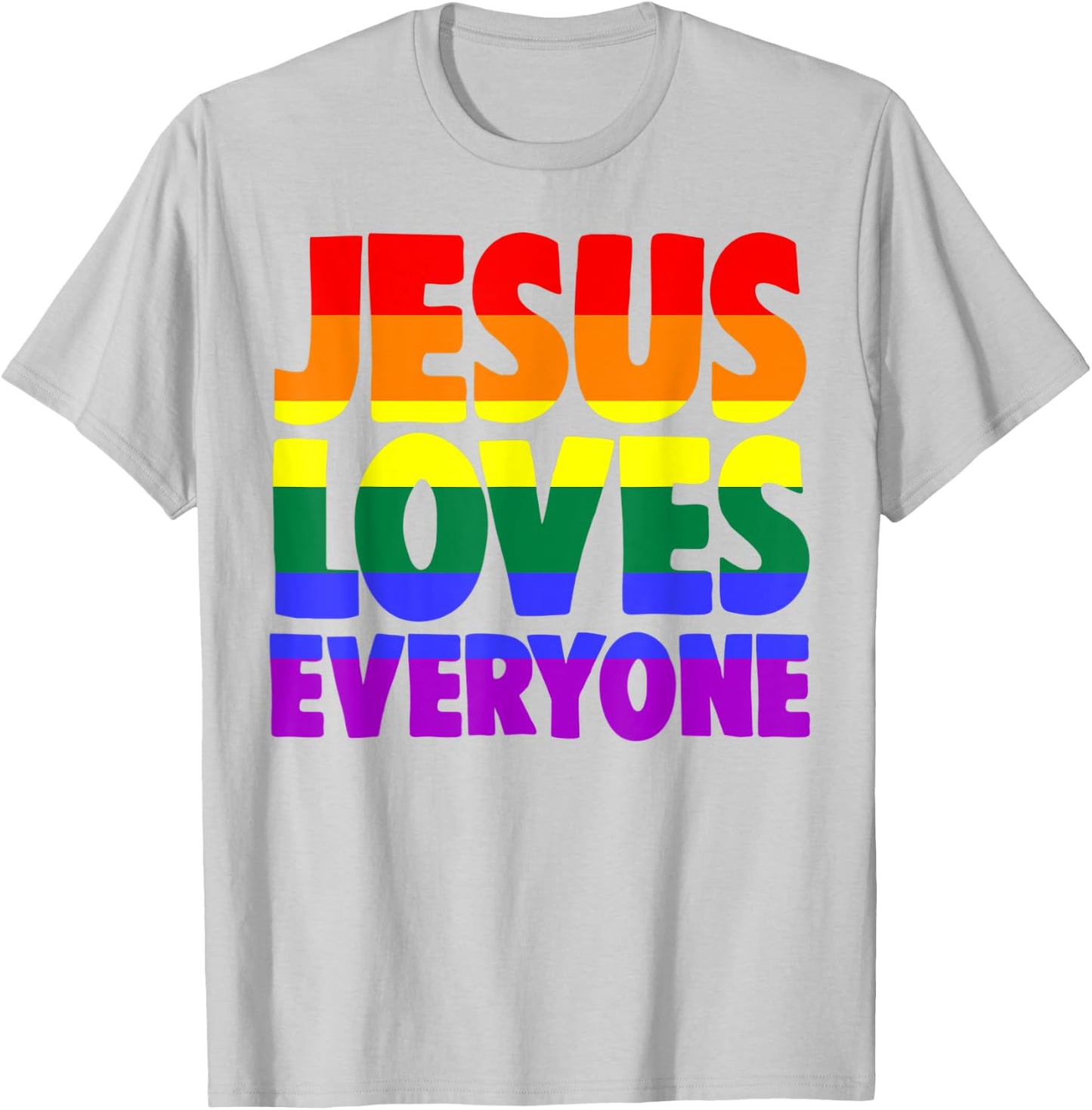 Jesus Loves Everyone Bible Pride Men T-Shirt - T-Shirt | Ash