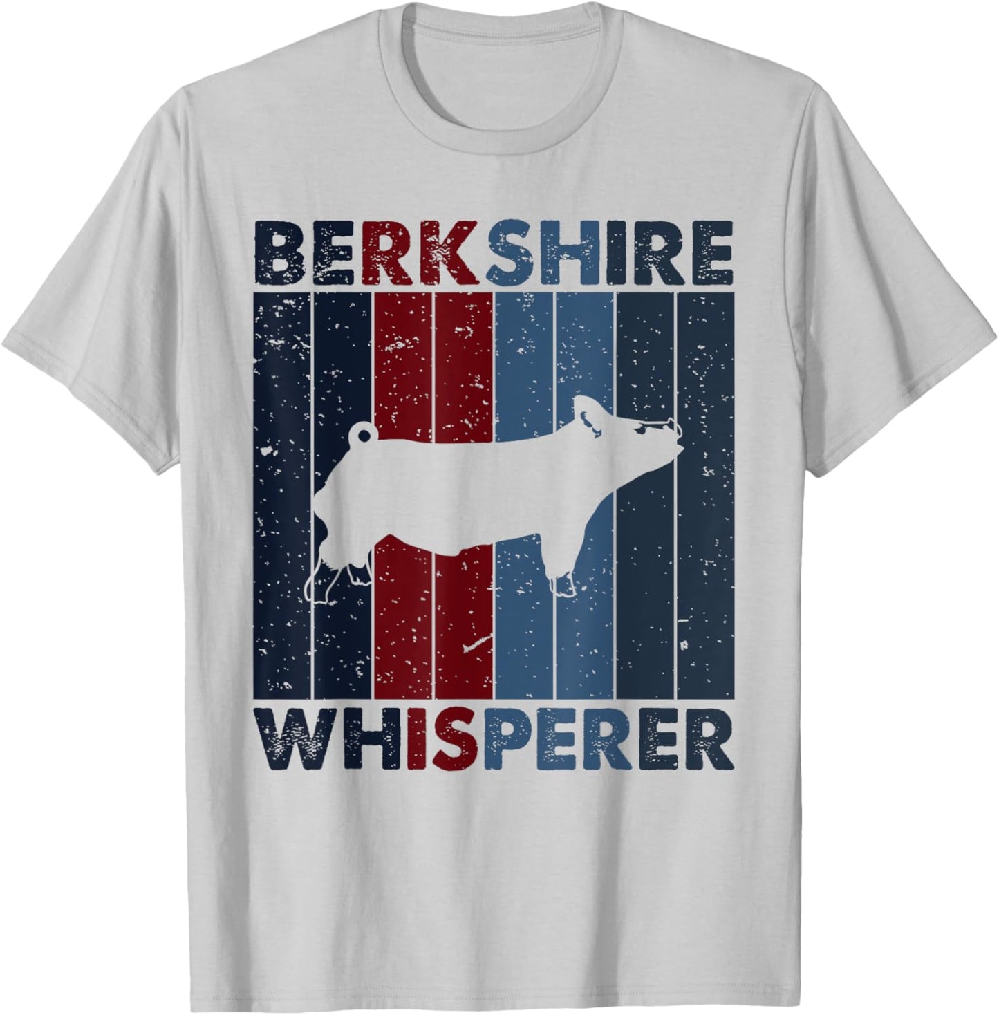 Pig Dad Mom Whisperer - Farmer Breeder Vintage Berkshire T-Shirt - T-Shirt | Ash