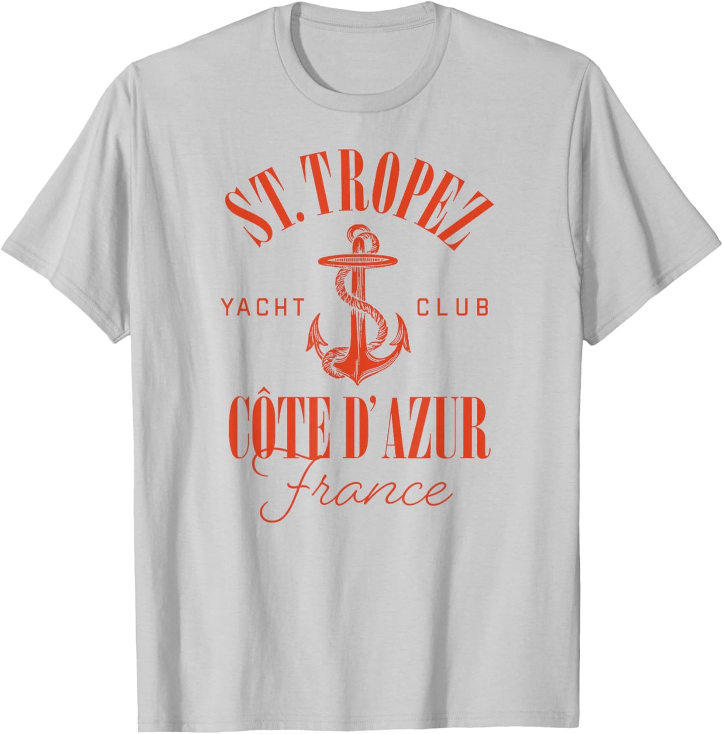 St Tropez Yacht Club Côte d'Azur France Vacation Destination T-Shirt - T-Shirt | Ash