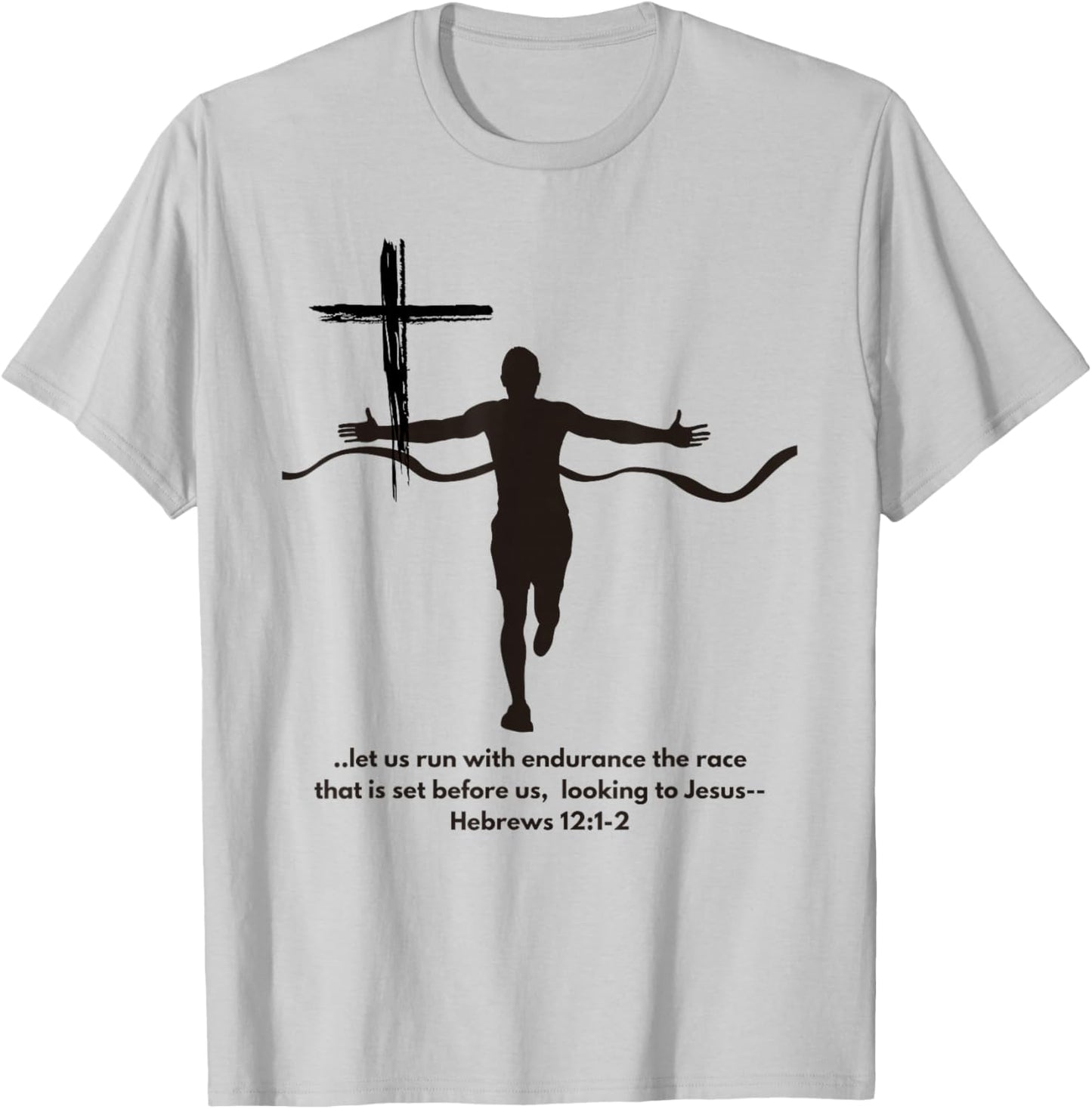 Faith and Running Marathon Jogging Cross Country Christian T-Shirt - T-Shirt | Ash