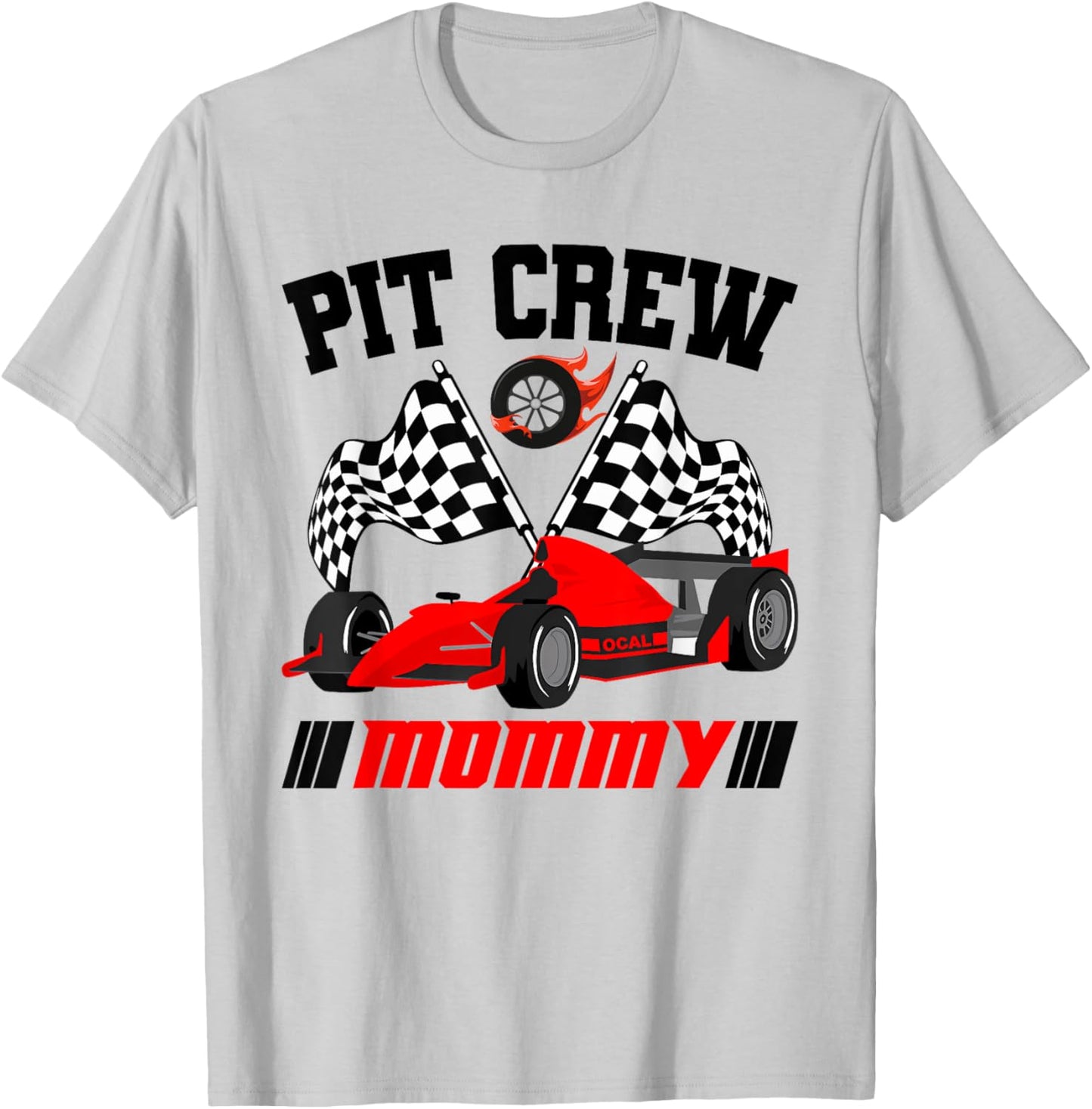 Mommy Pit Crew Race Birthday Party Racing Matching Family T-Shirt - T-Shirt | Ash